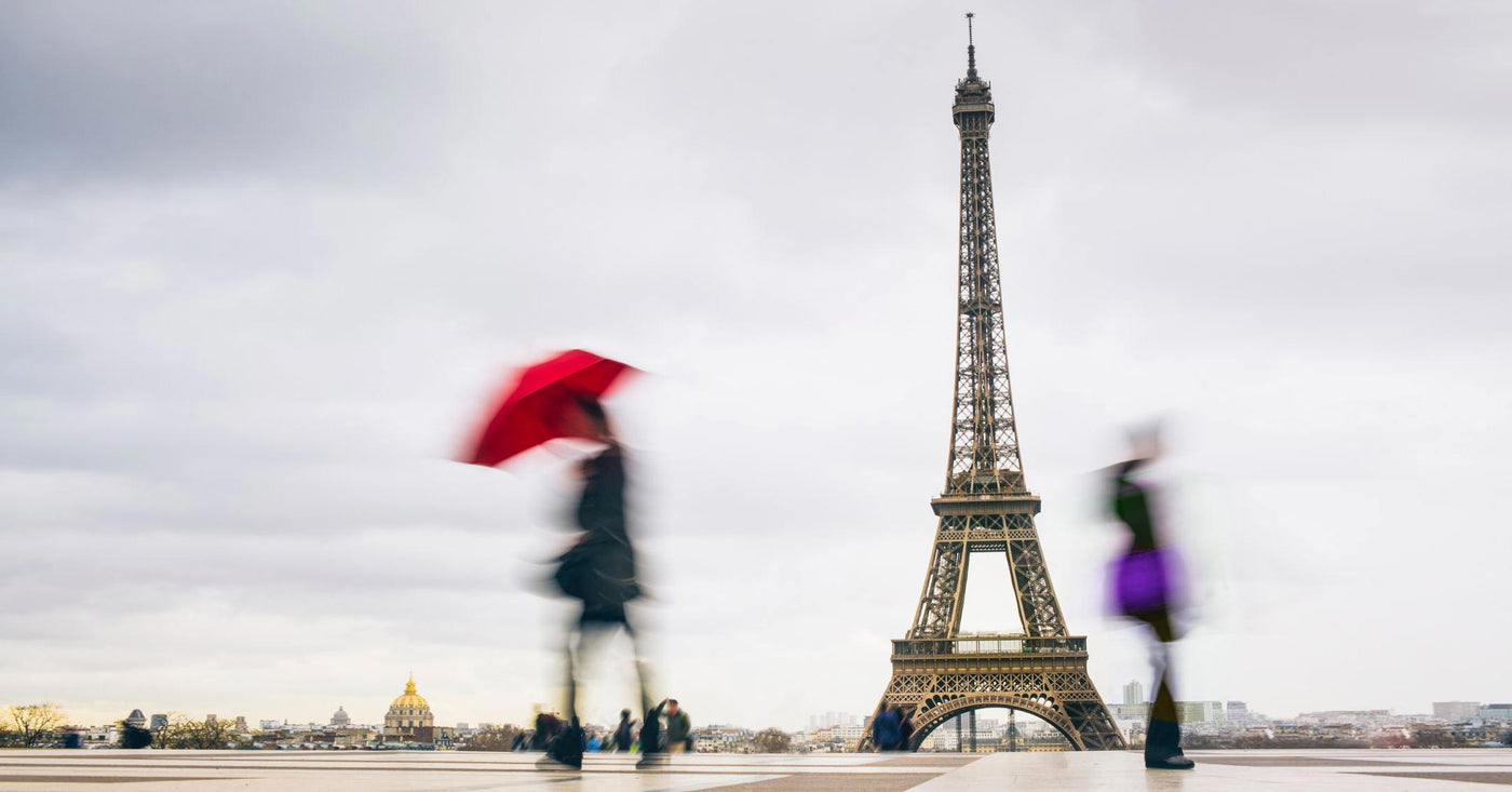 Woman wearing Mycra Pac for trip to Paris